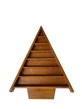 Hallmark Keepsake Trinket Ornament Display Tree Shadow Box Wooden Christmas